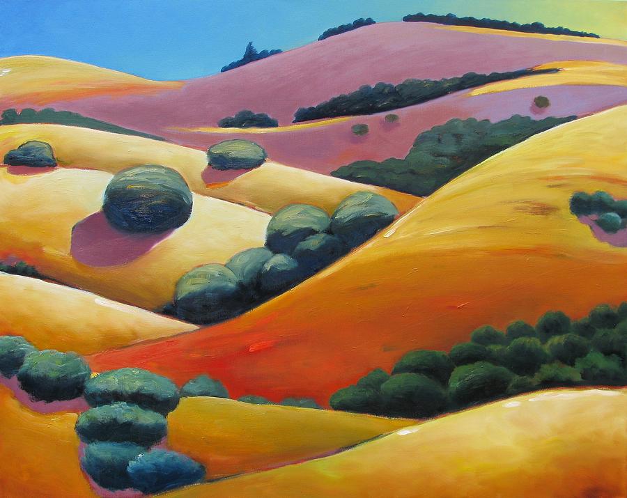 Rolling Hills Painting - Purple Shadows #1 by Gary Coleman