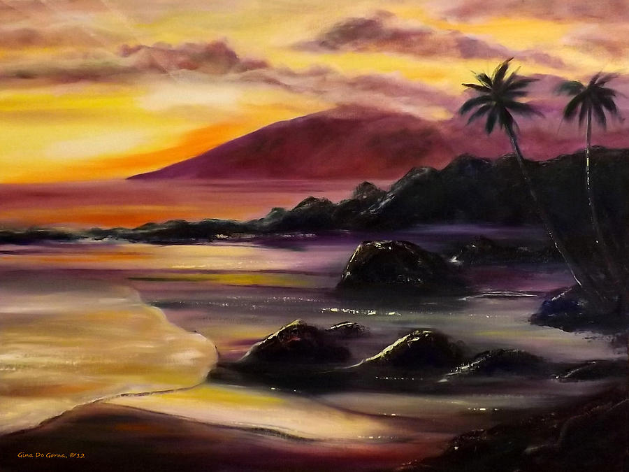 Purple Sunset #2 Painting by Gina De Gorna
