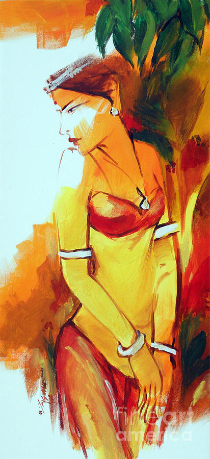 Radha Painting - Radha by Manish Verma Radha Painting - Radha by Manish Verma
