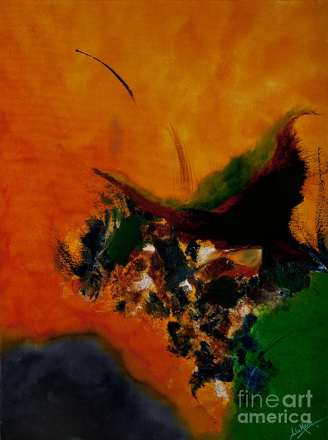 Abstract Painting - Raven #1 by Julio Mejia