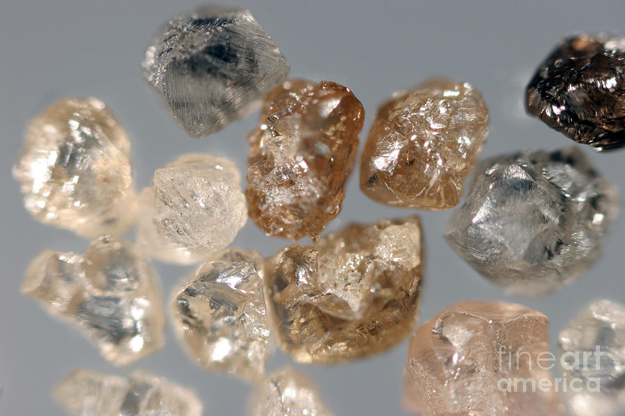 Carbon Photograph - Raw Diamonds #1 by Ted Kinsman