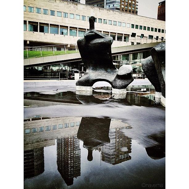 Puddle Photograph - reclining Figure By Henry Moore #1 by Natasha Marco