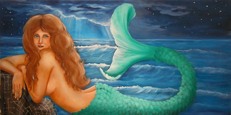 Reclining Mermaid #1 Painting by Joni McPherson