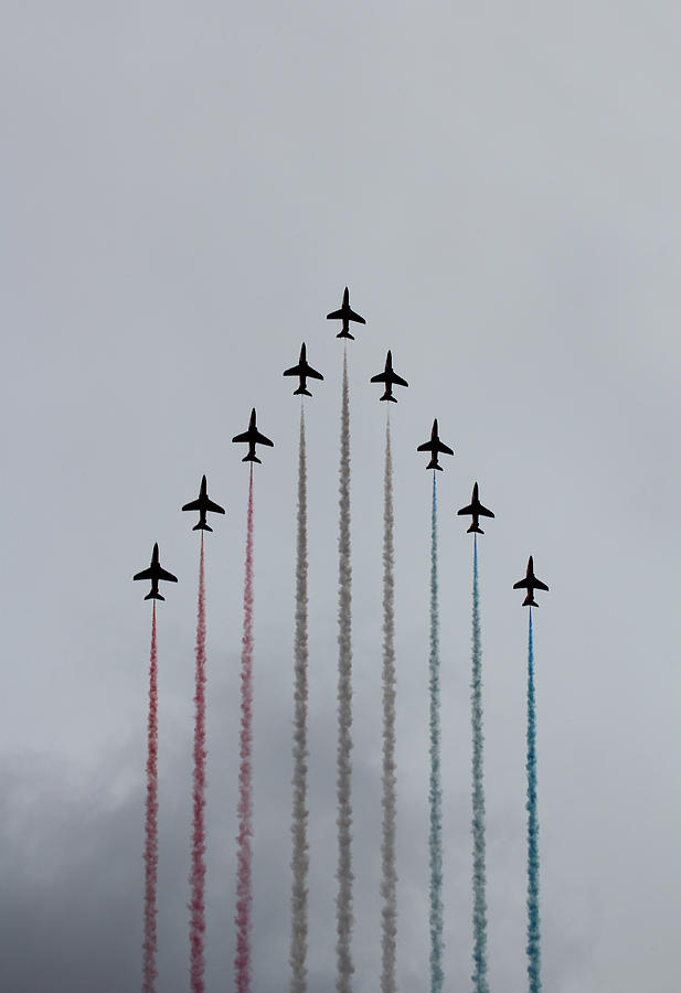 Red Arrows vertical #1 Photograph by Jasna Buncic