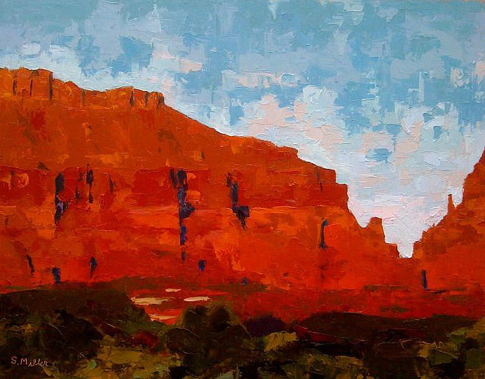 Red Cliffs #1 Painting by Sylvia Miller