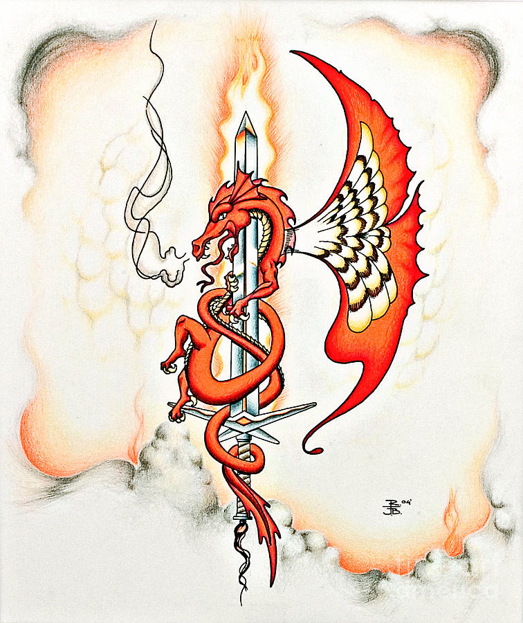 dragon sword drawing