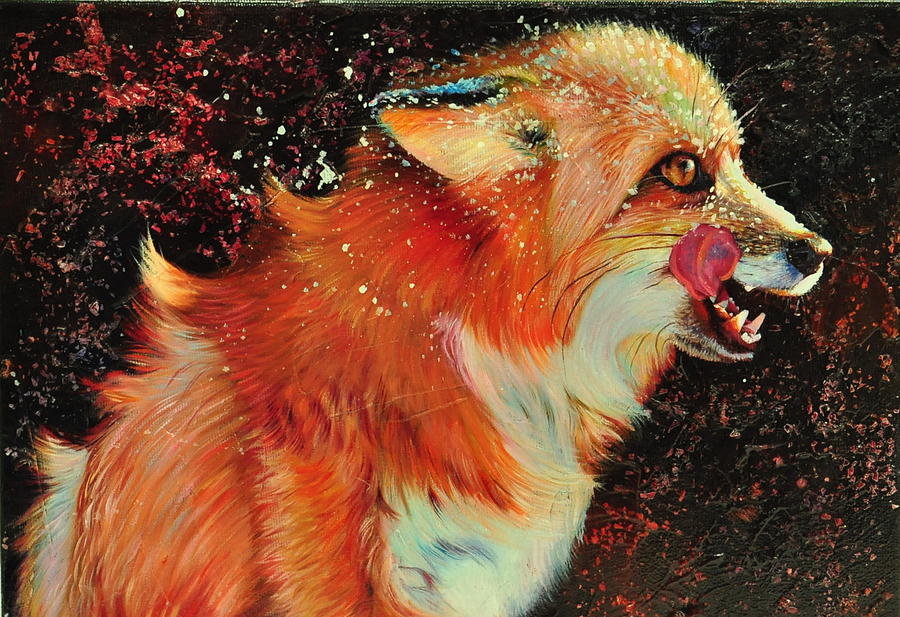 Wildlife Painting - Red Night  #1 by Kelly McNeil