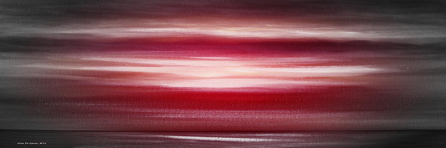 Red Panoramic Sunset #1 Painting by Gina De Gorna