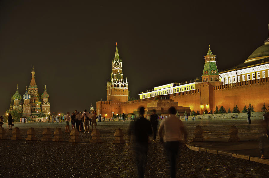 Red Square in Moscow at night #1 Photograph by Michael Goyberg