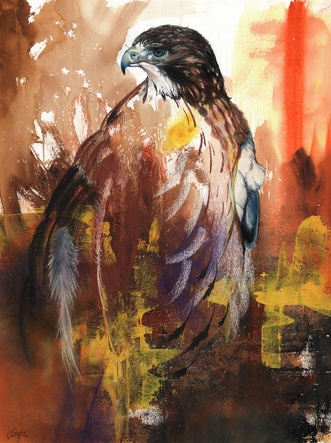 Red-Tail II #1 Mixed Media by Anthony Burks Sr