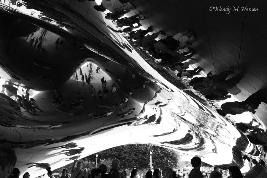 Black And White Photograph - Reflections of the Bean #1 by Wendy Hansen-Penman
