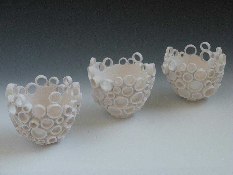 Vase Ceramic Art - RingsLuminis #1 by Katherine Dube
