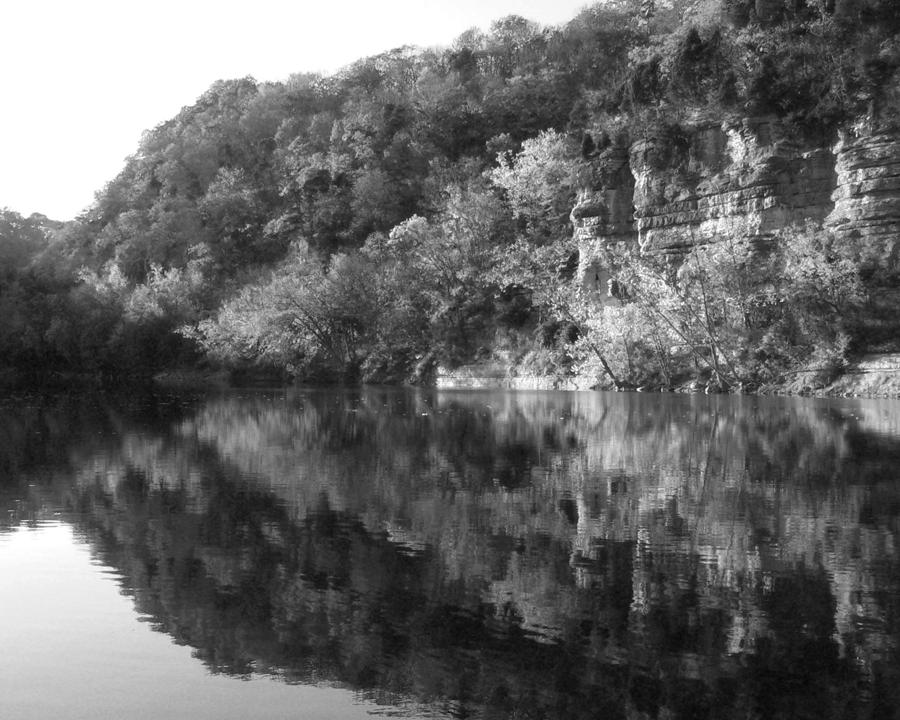 Black And White Photograph - River Reflection #1 by Paul Roger Ballard