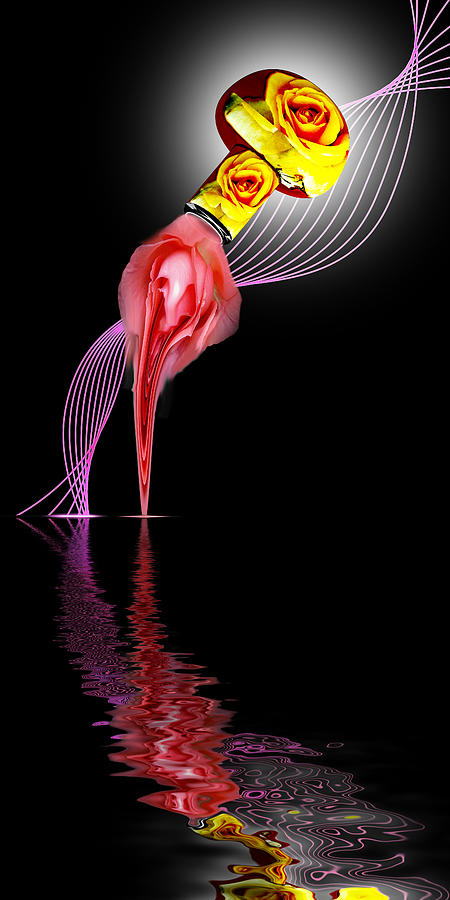Rose in a Bottle Digital Art by Gordon Engebretson