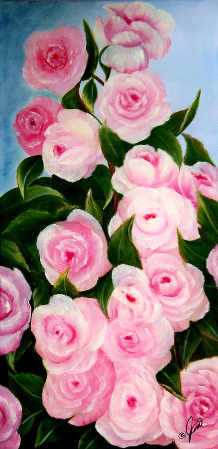 Flower Painting - Roses in Full Bloom #1 by Joni McPherson