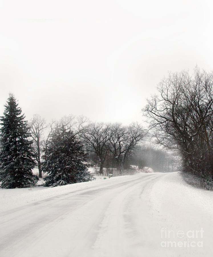 Winter Photograph - Rural Road in Winter #1 by Jill Battaglia