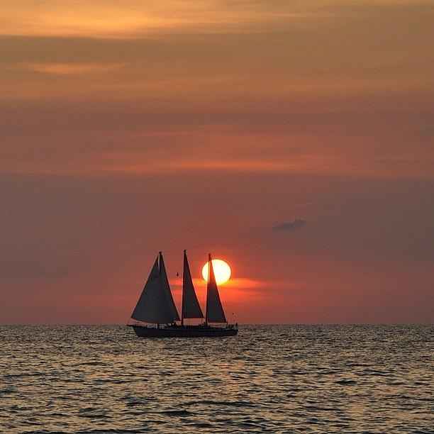 Sailing With The Sunset #1 Photograph by Susan Denne