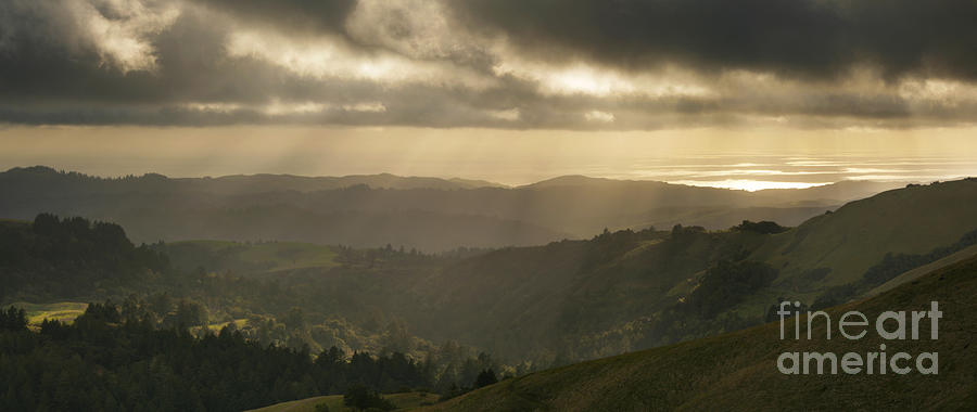Mountain Photograph - Santa Cruz Mountains at sunset by Matt Tilghman