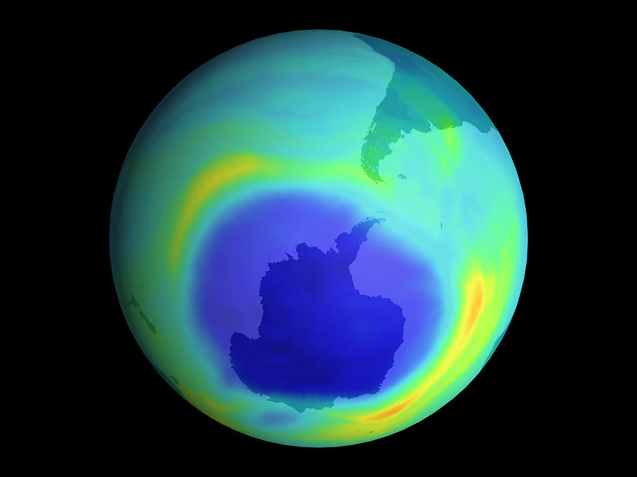 Satellite Map Of Antarctic Ozone Depletion, 1999 ...