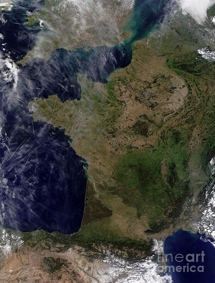 Satellite View Of France Photograph