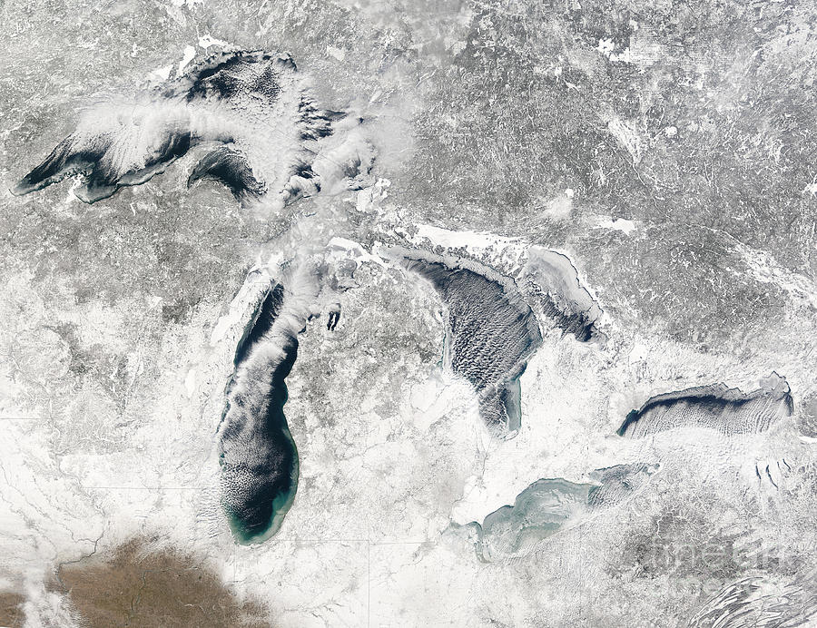 Satellite View Of The Great Lakes #1 Photograph by Stocktrek Images