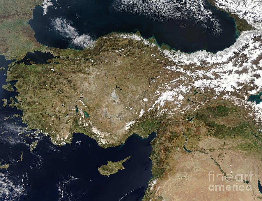 Satellite View Of Turkey #1 Photograph by Stocktrek Images