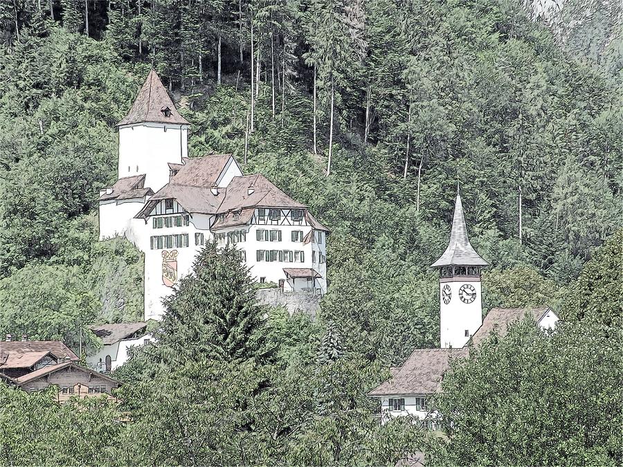 Schloss Wimmis and Church Switzerland #1 Photograph by Joseph Hendrix