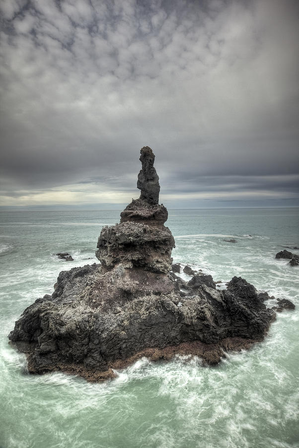 Sea Stack Off Tumbledown Bay Canterbury #1 Photograph by Colin Monteath