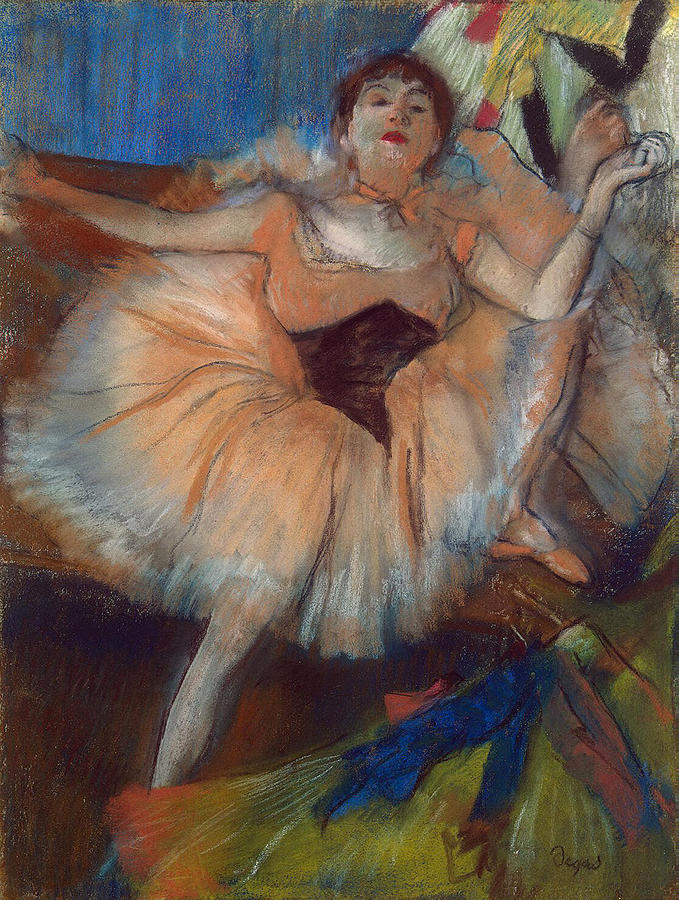 Edgar Degas Pastel - Seated Dancer by Edgar Degas