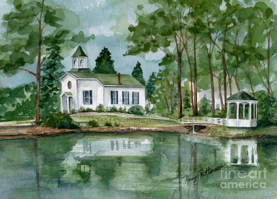 Seaville Church  #1 Painting by Nancy Patterson