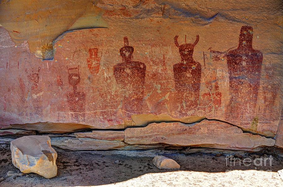Desert Photograph - Sego Canyon Indian Petroglyphs and Pictographs #1 by Gary Whitton