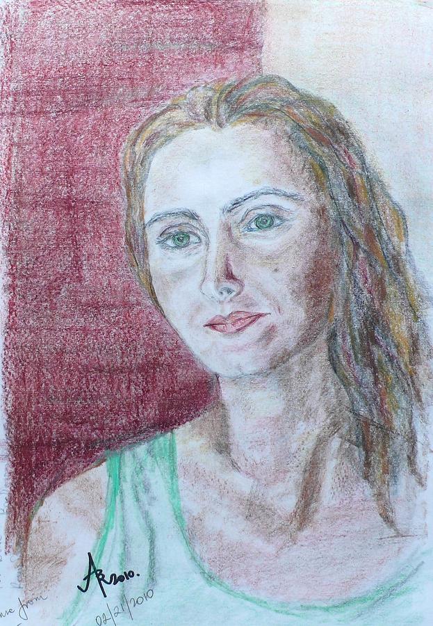 Self Portrait Drawing by Anna Ruzsan