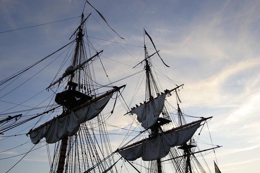 Setting Sails On A Tall Ship Photograph