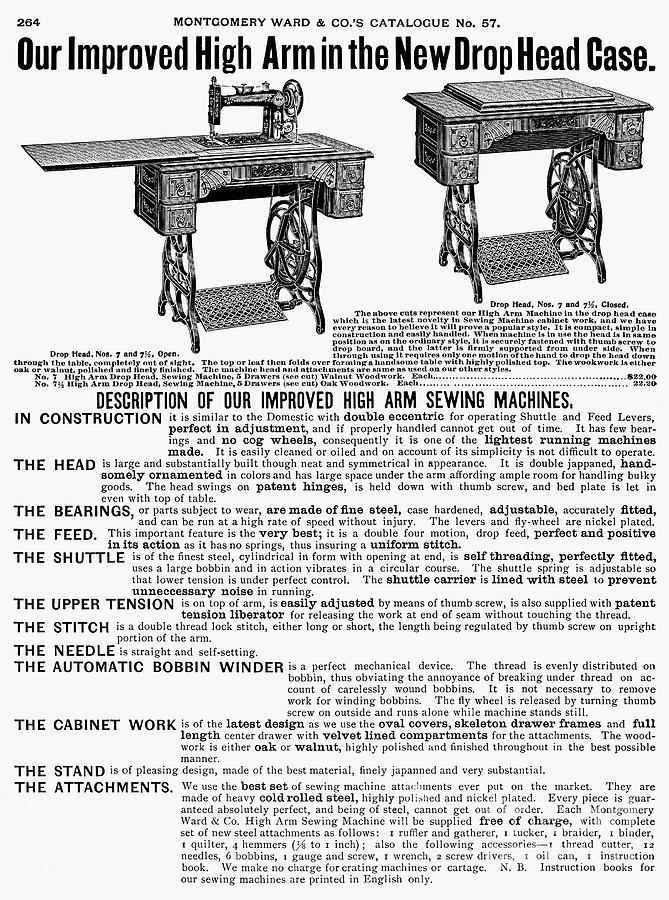 1895 Photograph - Sewing Machine Ad, 1895 #1 by Granger