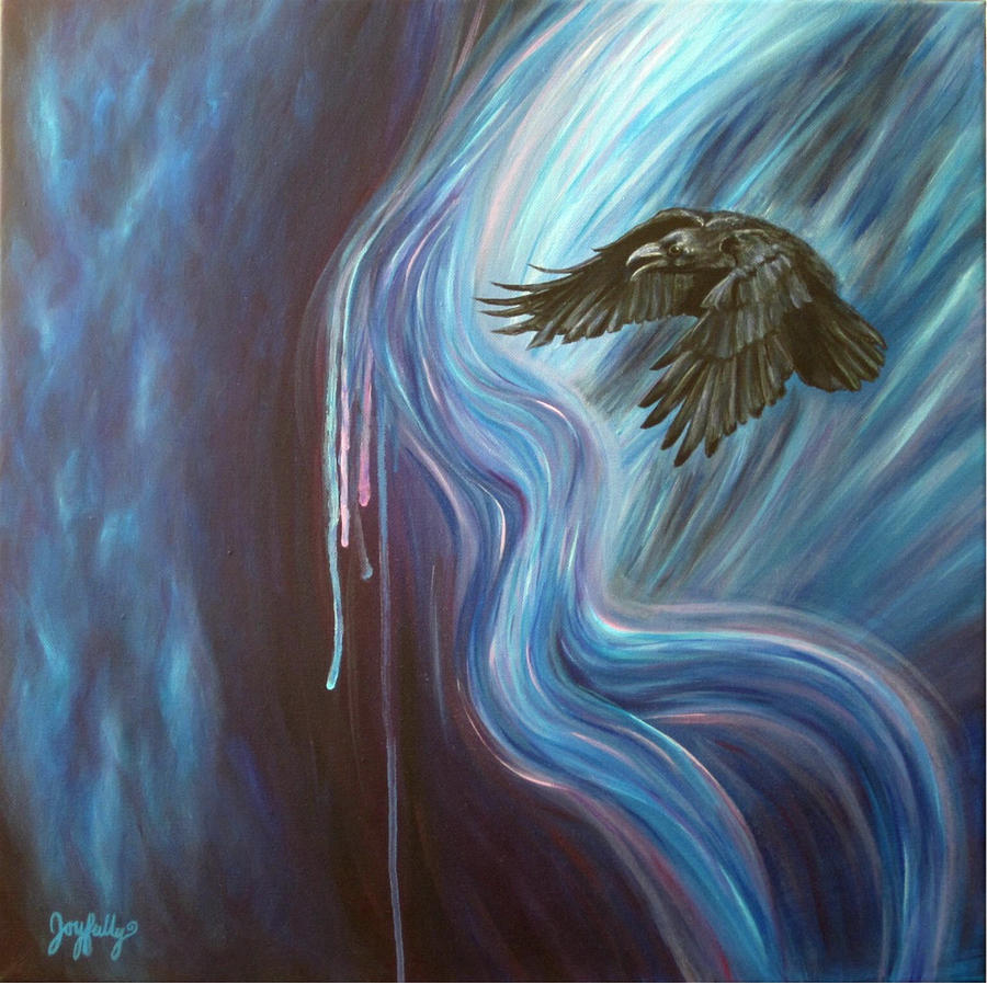 Crow Painting - Shadow Dance by Melissa Joyfully Crow Painting - Shadow Dance by Melissa Joyfully