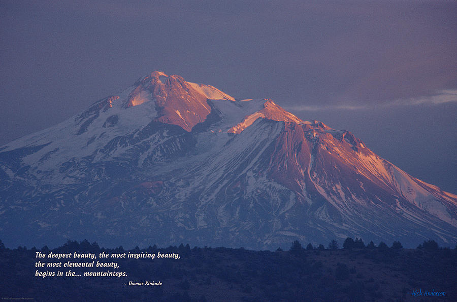 Shasta Winter Twilight Photograph by Mick Anderson