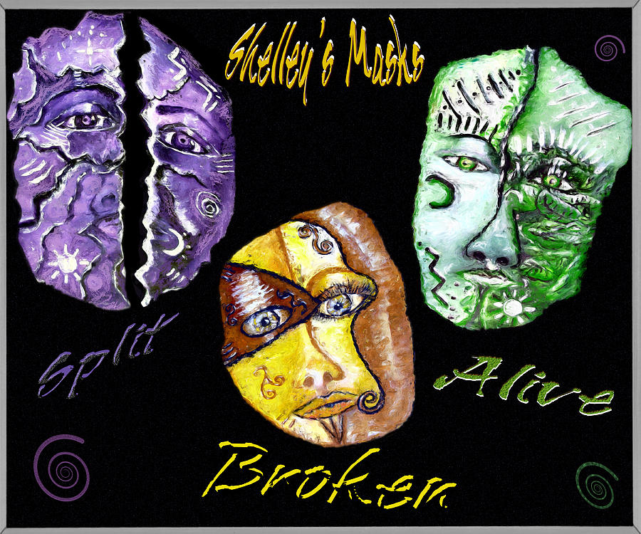 Shelleys Masks #1 Digital Art by Shelley Bain