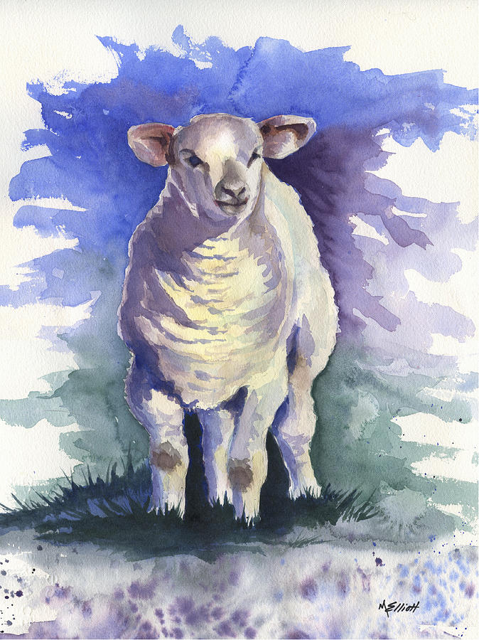 Sheep Painting - Shellies Lamb #1 by Marsha Elliott