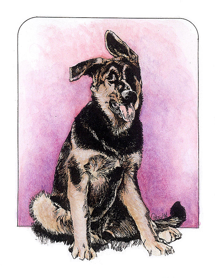 Shepherd Pup #1 Painting by Patrice Clarkson