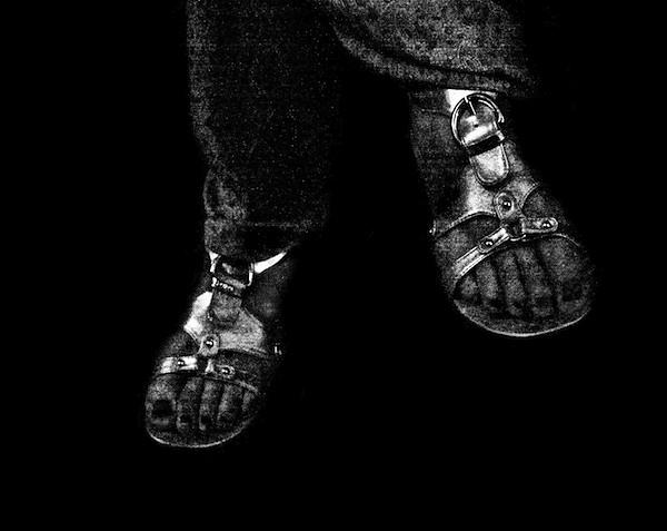 Feet Photograph - Silver Sandals #1 by Nik Catalina