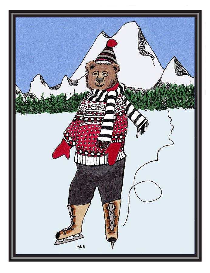 christmas around the world skating bear