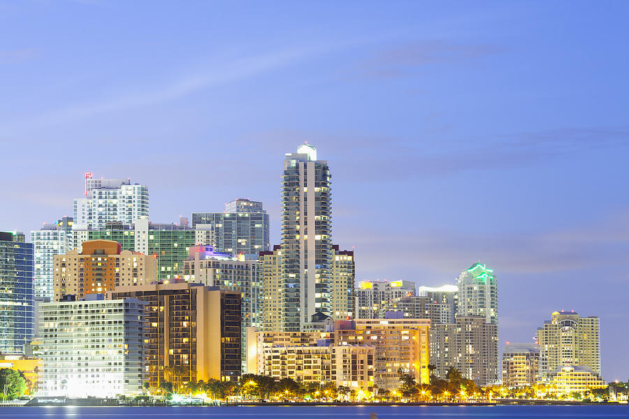 Skyline Of Brickell District, Miami, Florida, Usa Photograph by Jose ...