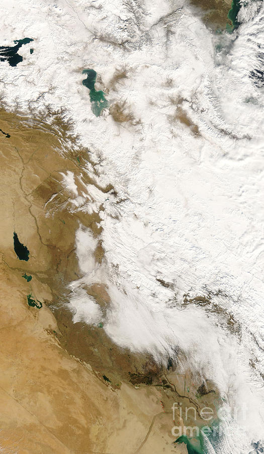 Snow In Iraq #1 Photograph by Nasa