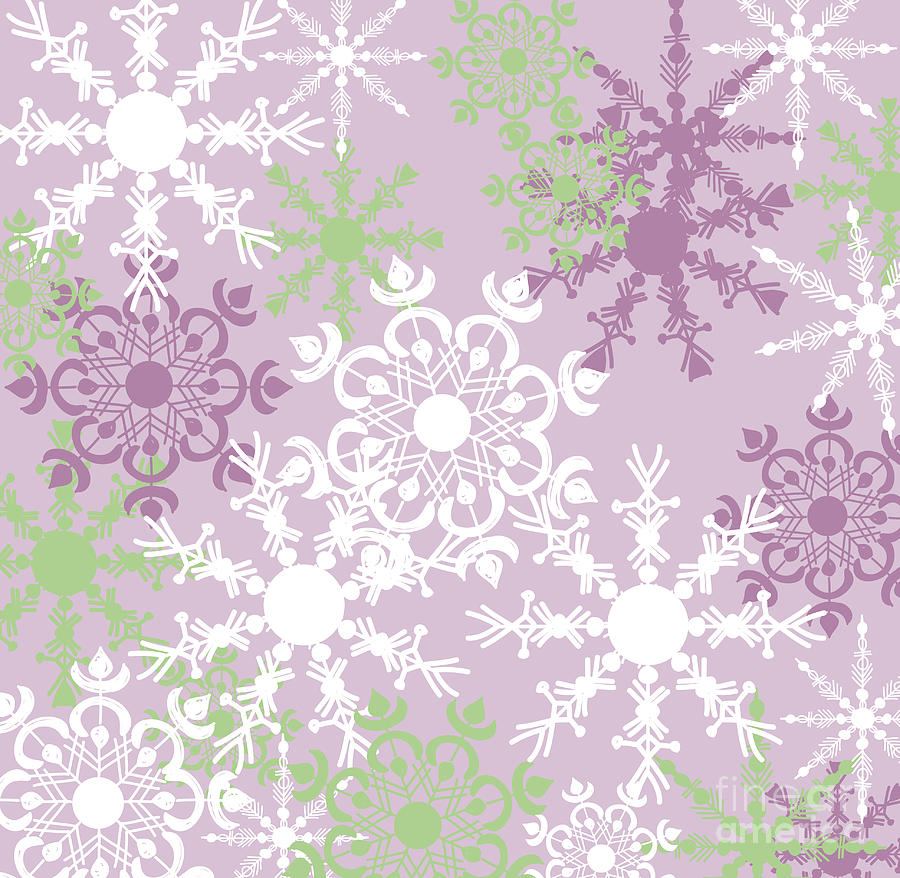 Winter Digital Art - Snowflakes #1 by HD Connelly