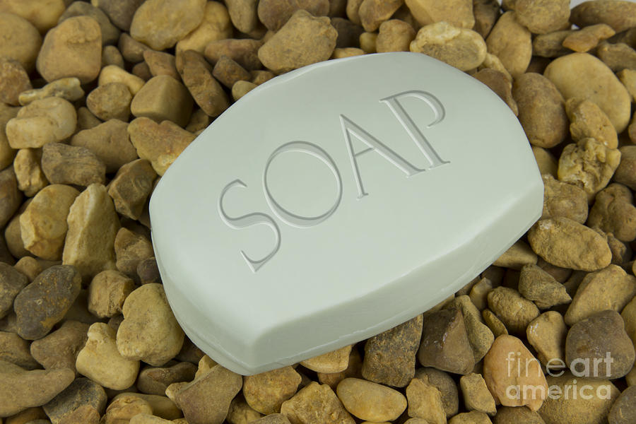 Still Life Photograph - Soap Bar on stones background #1 by Blink Images