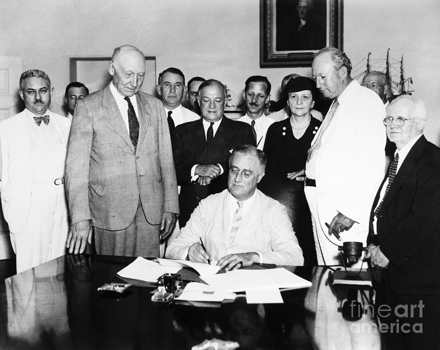 Social Security Act, 1935 Photograph by Granger