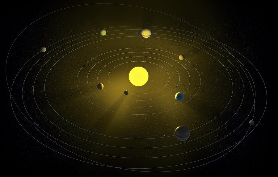 Space Digital Art - Solar System, Artwork #1 by Andrzej Wojcicki