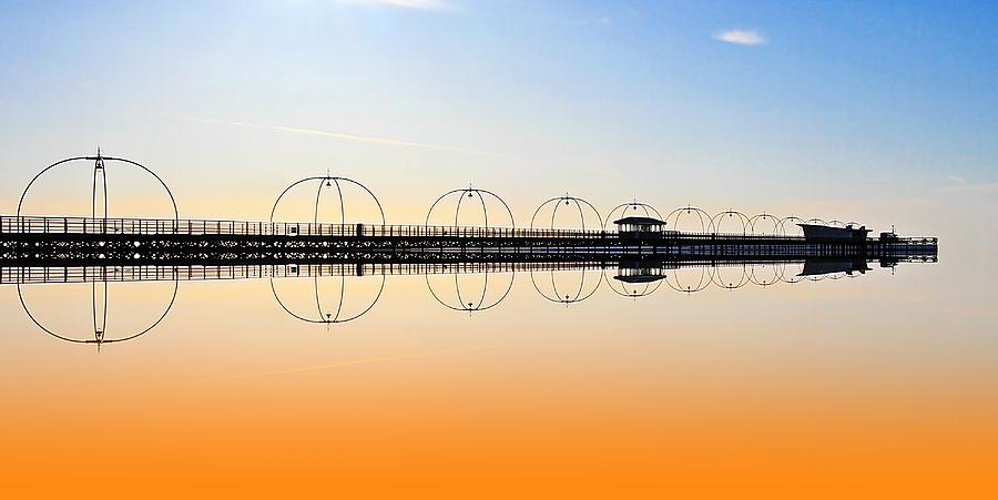 Southport Pier reflections  #1 Photograph by David French