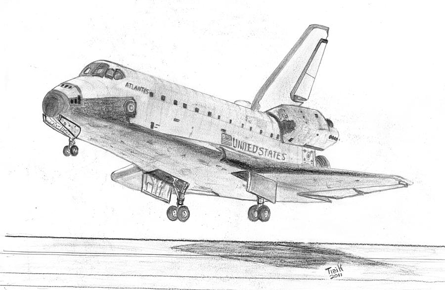 Space Shuttle Atlantis Drawing by Tibi K