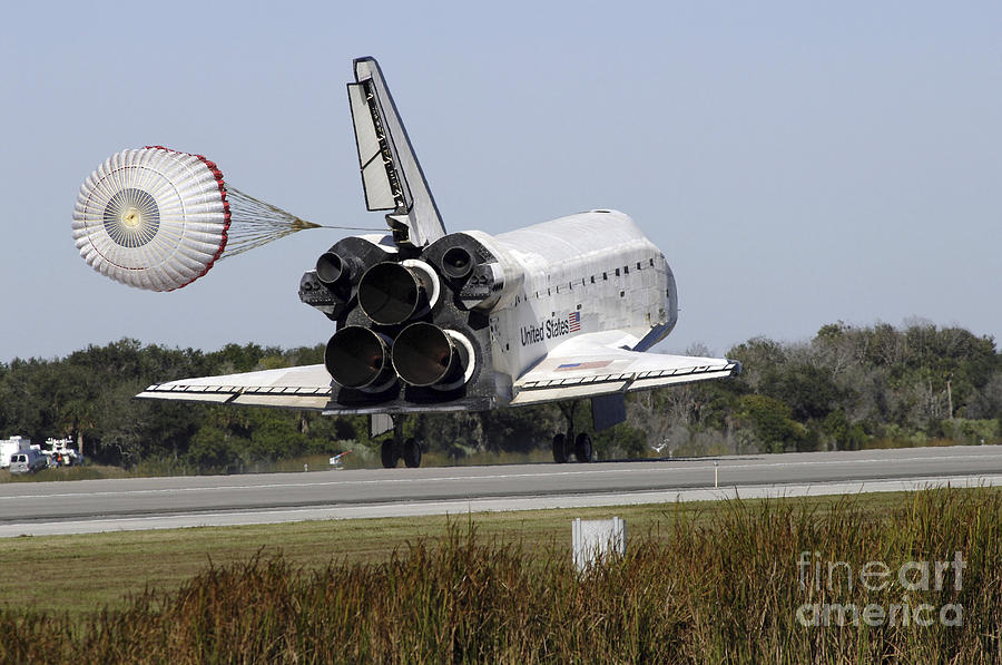 Space Photograph - Space Shuttle Atlantis Unfurls Its Drag #1 by Stocktrek Images